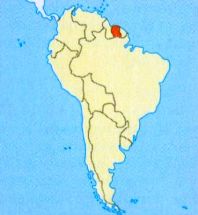 Суринам на карте