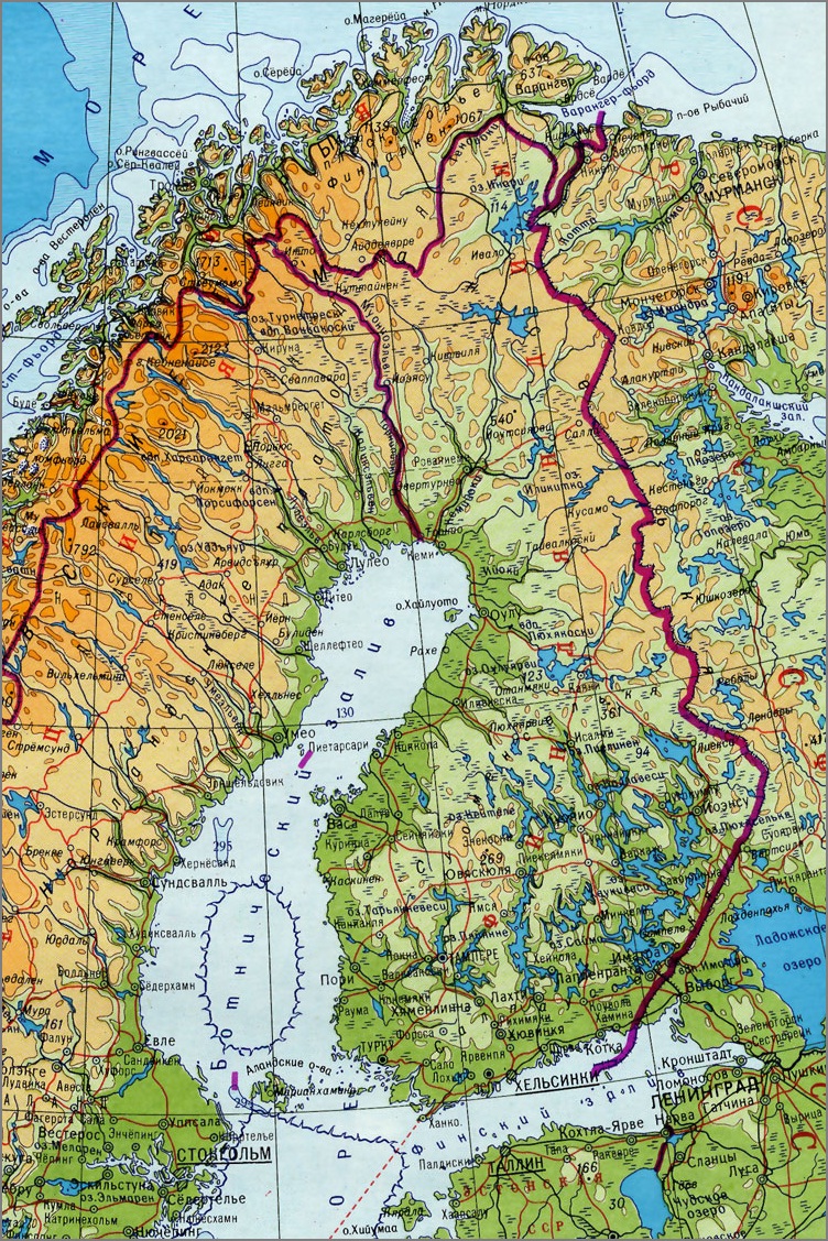 Карта Финляндии на русском языке. Подробная карта с городами и курортами